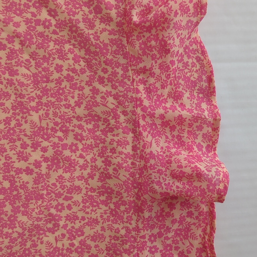 NWT Wild Fable Floral Ruffle Hem Midi Skirt LARGE Pink Dainty - Picture 5 of 14